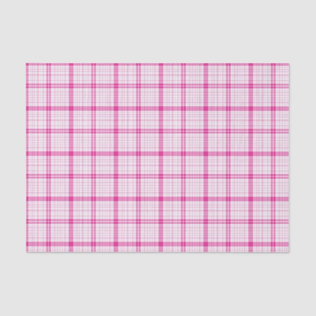 Pink Plaid Tissue Paper (Front)