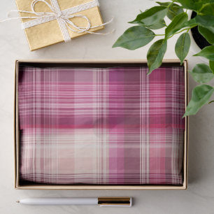 Pink plaid tissue paper
