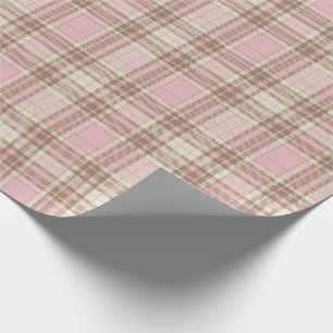 Pink Plaid Watercolor Cute Wrapping Paper