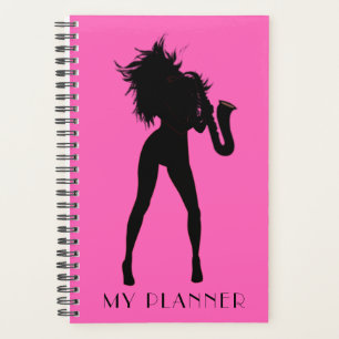 Pink Planner Jazz Music Saxophone Player Woman