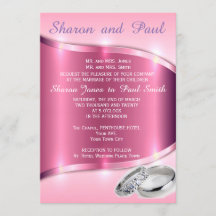 PINK PLATINUM WEDDING BAND INVITATION