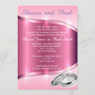 PINK PLATINUM WEDDING BAND INVITATION