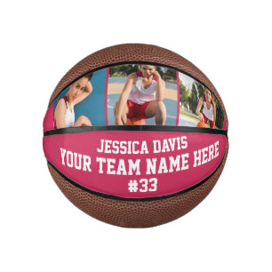 Pink Player Team Sports Modern Cool For Her Girls Mini Basketball