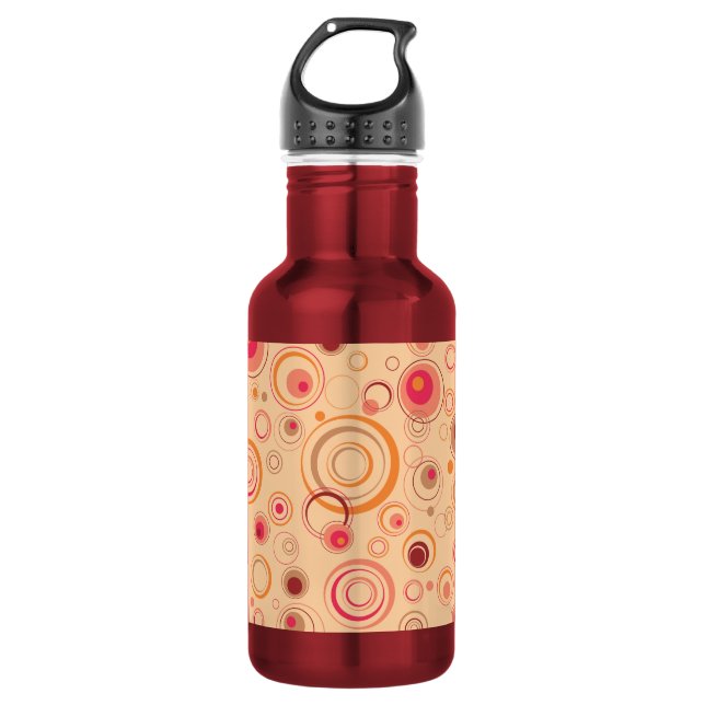 Pink Playful Retro Circles 532 Ml Water Bottle (Front)