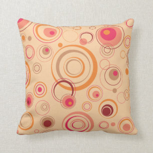 Pink Playful Retro Circles Cushion