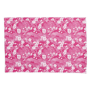 Pink Plum Blossom Chiyogami Pattern Pillowcases