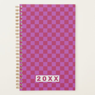 Pink Plum Checkerboard Planner