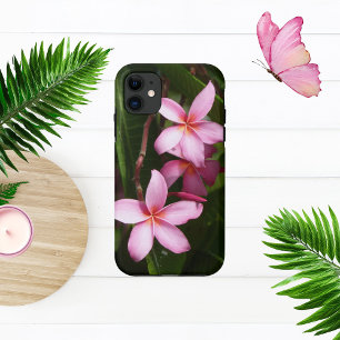 Pink Plumeria Flowers iPhone 11 Case