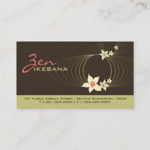 Pink Plumeria Frangipani Flower Chic Ikebana Zen Business Card