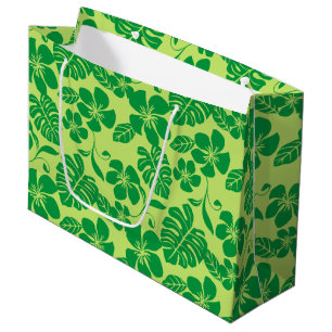 PINK PLUMERIA (GREEN x 2) Large Gift Bag
