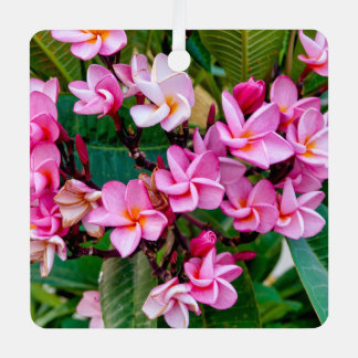 Pink Plumeria Metal Tree Decoration