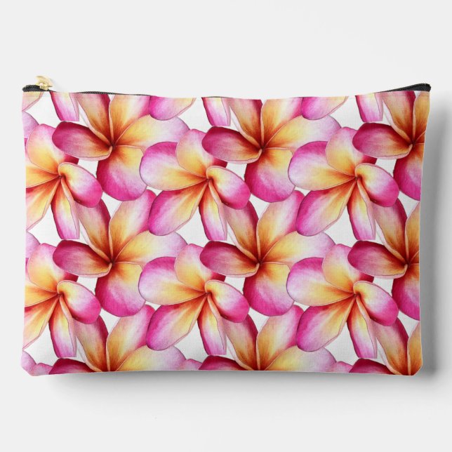 Pink Plumeria Print Cut Sew Bag (Front)