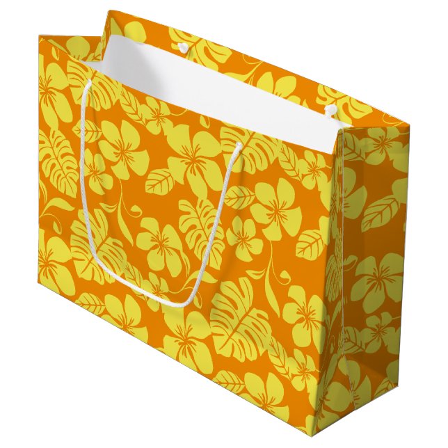 PINK PLUMERIA (TANGERINE/YELLOW) Gift Bag (Front Angled)