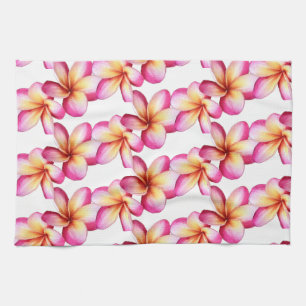 Pink Plumeria  Tea Towel