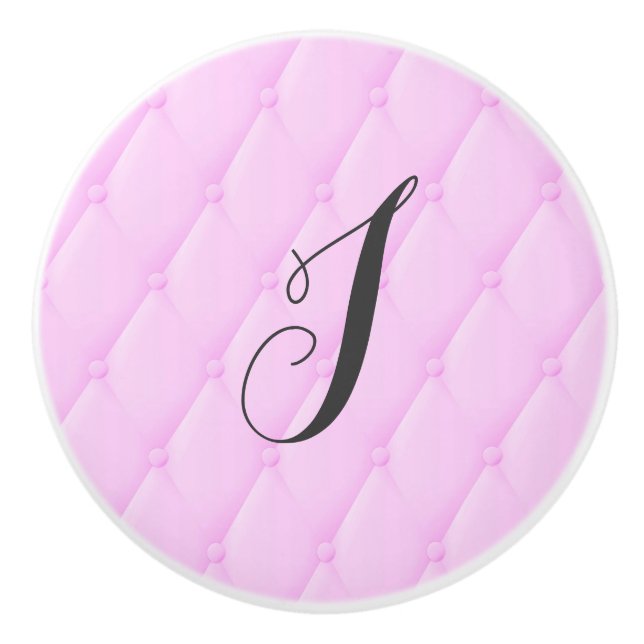Pink Plush Glam Girls Personalised Bedroom Dresser Ceramic Knob (Front)