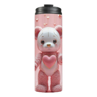 Pink Plush Robot Teddy Bear Tumbler