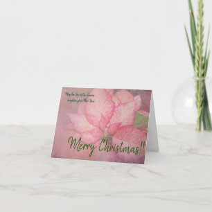 Pink Poinsettia 25 Merry Christms Card