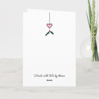 Pink Poinsettia Holiday Wreath Card