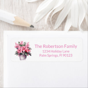 Pink Poinsettia Return Address