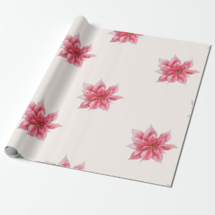 Pink Poinsettia Wrapping Paper
