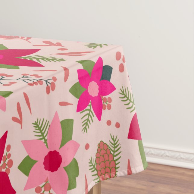 Pink Poinsettias Tablecloth (In Situ)
