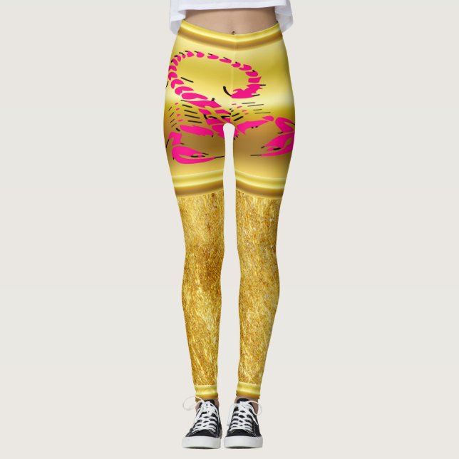 Pink poisonous scorpion very venomous insect leggings (Front)