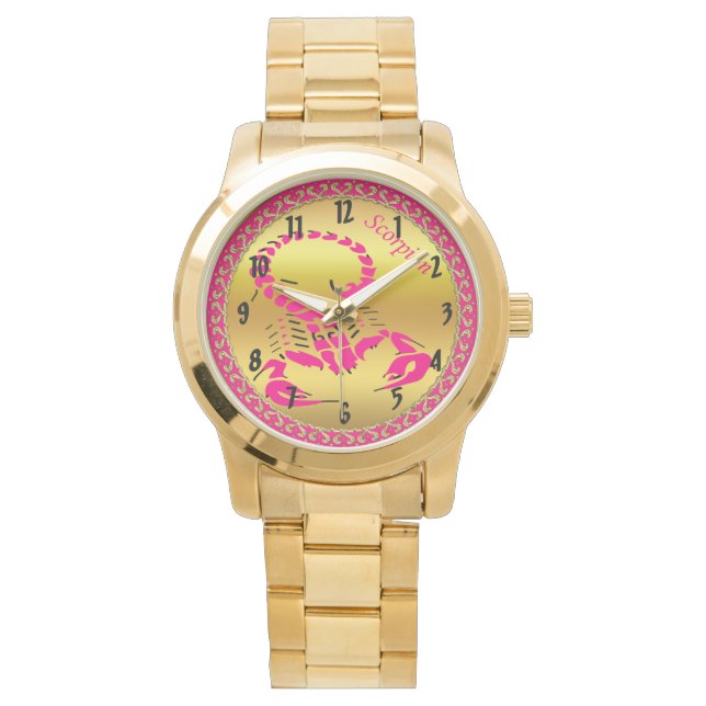 Pink poisonous scorpion very venomous insect watch (Front)