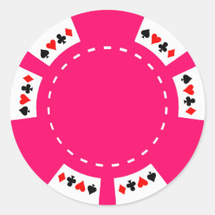 Pink Poker and Gaming Chip Classic Round Sticker