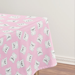 Pink Polar Bear Birthday Party Tablecloth