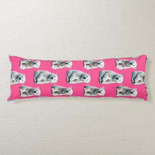 Pink Polar Bear Pattern Design Body Cushion