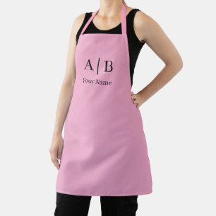 Pink Polish Elegant Modern Minimalist Monogram  Apron