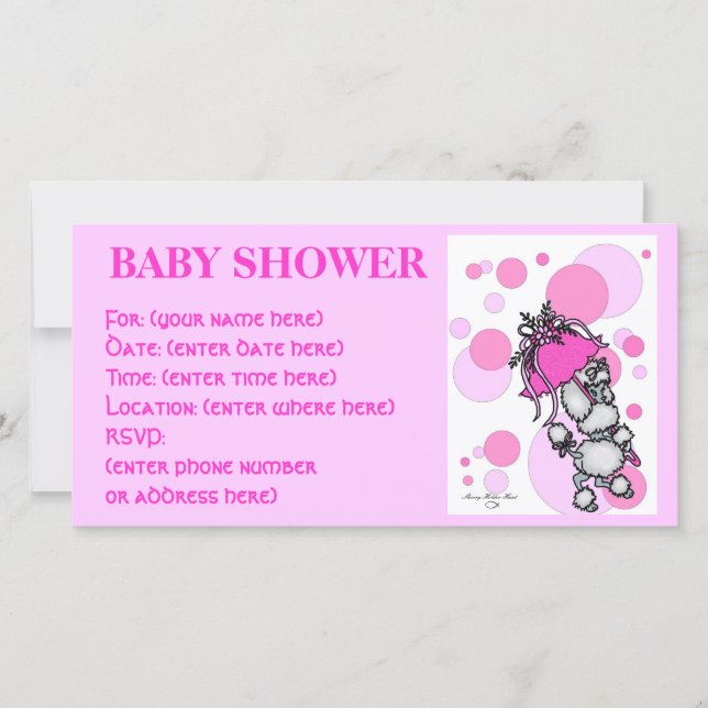 Pink Polk a Dot Poodle Baby Shower (Front)