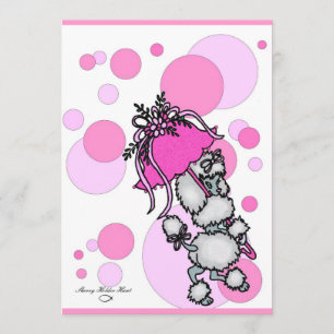Pink Polk-a-dot Poodle Invitation