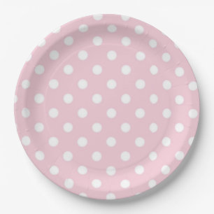 Pink Polka Dot Baby Girl Baby Shower Paper Plate