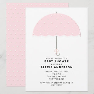 Pink Polka Dot Baby Shower Invitation