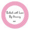 Pink Polka dot 'baked by Granny' sticker