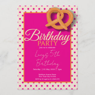 Pink Polka Dot Birthday Party Invitation
