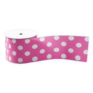 Pink Polka Dot Breast Cancer Awareness Pattern Grosgrain Ribbon