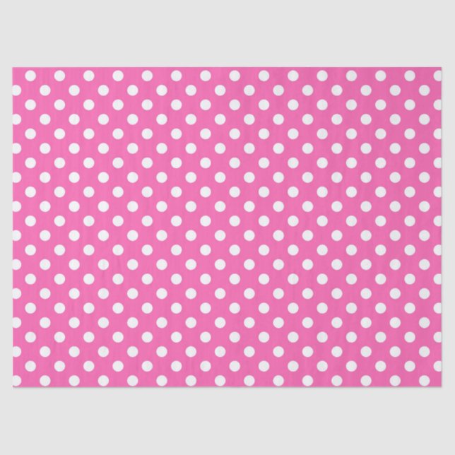 Pink Polka Dot Breast Cancer Awareness Pattern Tissue Paper (Front)