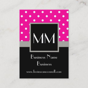 Pink polka dot business card