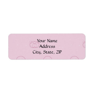 Pink Polka Dot Circles on Snowy Background