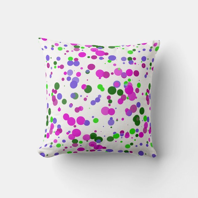 Pink Polka Dot Confetti Cushion (Front)