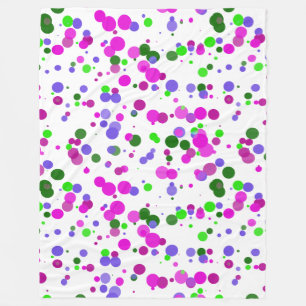 Pink Polka Dot Confetti Fleece Blanket