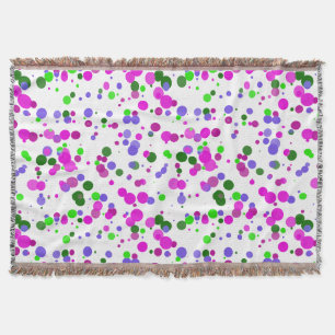 Pink Polka Dot Confetti Throw Blanket