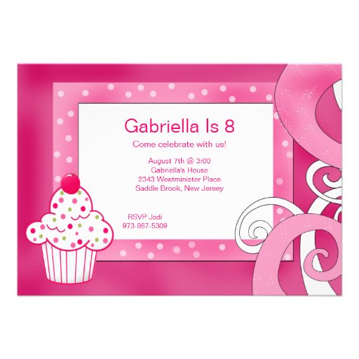 Pink Polka Dot Birthday Invitations 9