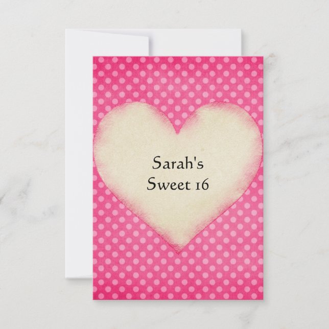 Pink Polka Dot Custom Invitation Template (Front)