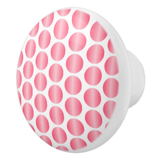Pink Polka Dot Design Ceramic Knob