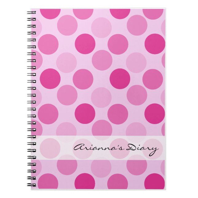 Pink Polka Dot Diary Notebook (Front)