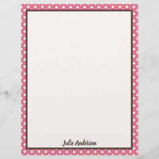 Pink Polka Dot - Double Sided Letterhead