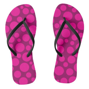 Pink polka dot flip flops